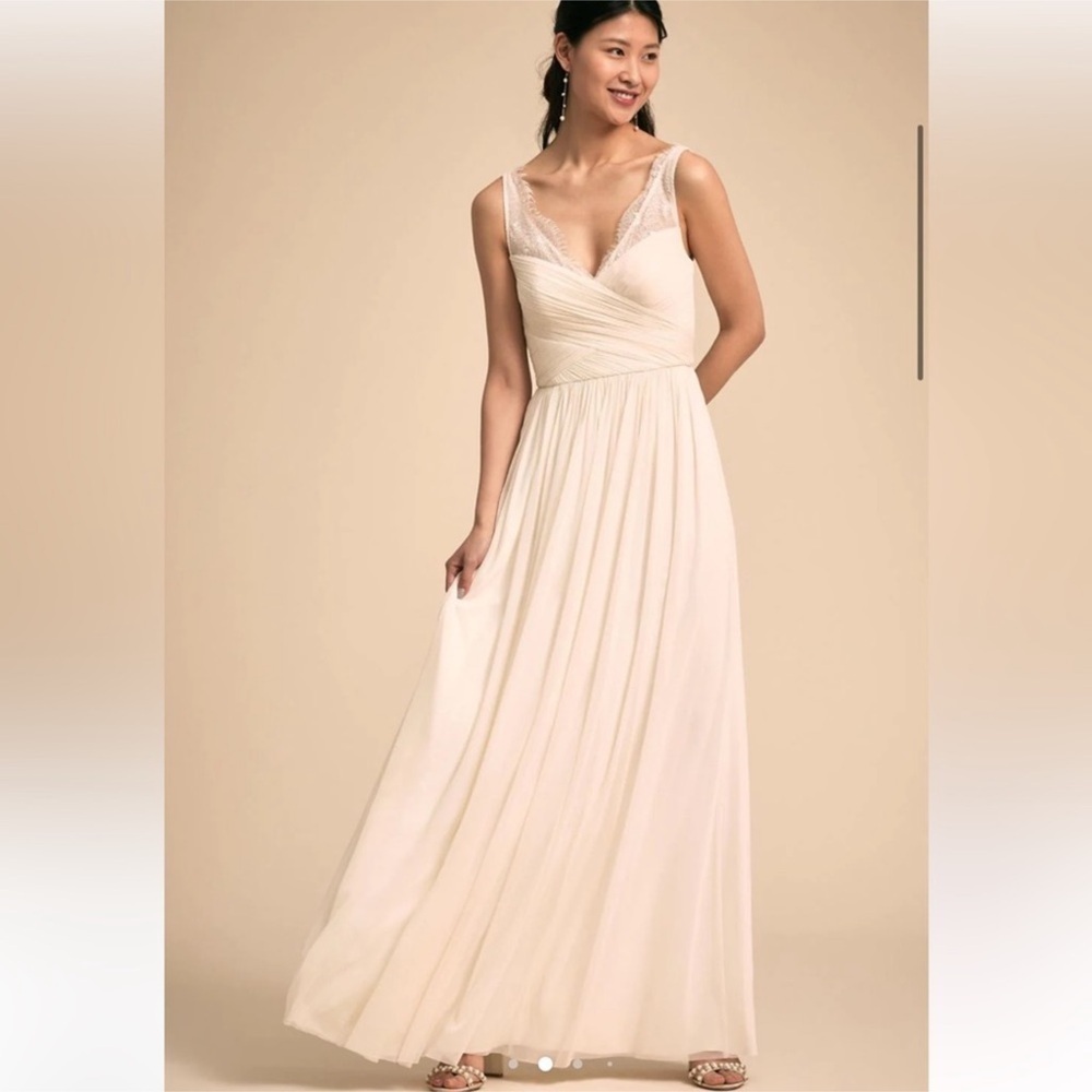 Anthropologie Hitherto Ivory Lace and Chiffon Gown